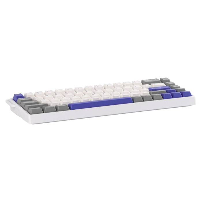 Keyboard  USB AULA WIN68, Magnetic, Gray Wood switch, 68 keys EN/RU, wired, White-Blue-Grey