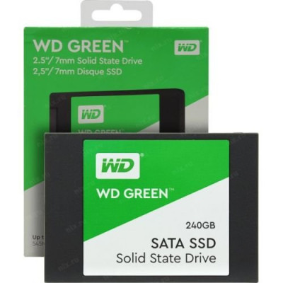 Твердотельный накопитель  240GB SSD WD GREEN 2.5” SATA3 R545Mb/s W465Mb/s  7мм WDS240G2G0A