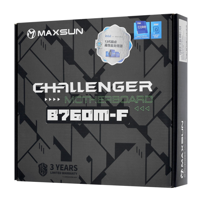 MB Socket1700, MATX, iB760 (VGA+HDMI), MaxSun Challenger B760M-F, 2DDR4, PCIx16, PCIx1