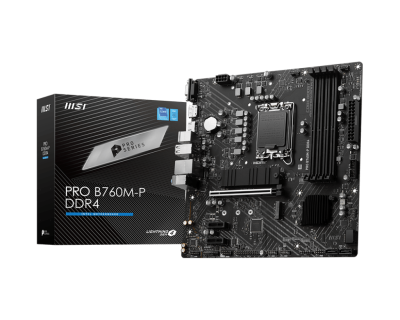 Материнская плата MSI PRO B760M-P DDR4 LGA1700 4xDDR4 4xSATA3 RAID 2xM.2 HDMI DP mATX