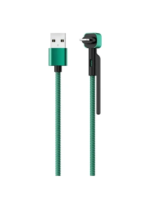 Кабель Olmio Stand, USB 2.0 - lightning, 1.2м, 2.1A, зеленый