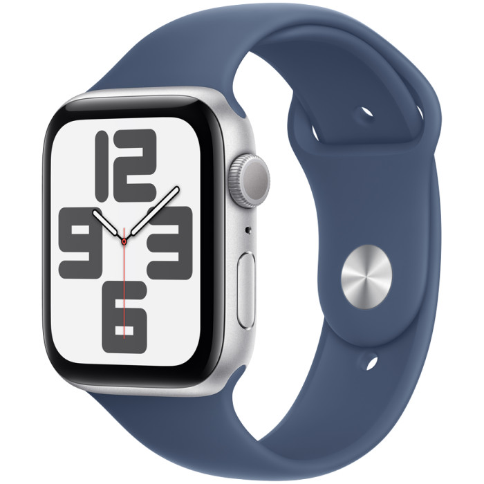 Apple Watch SE 2024 GPS 40mm Silver Aluminium Case with Denim Sport Band - M/L,Model A2722