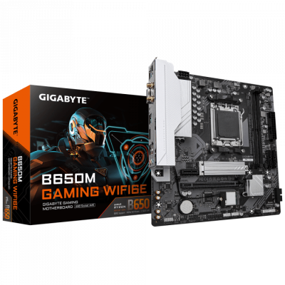 Сист.плата Gigabyte B650M GAMING WIFI6E 1.2, B650, AM5, 2xDDR5, PCI-E x16, PCI-Ex1, M2, SATA, D-Sub, HDMI, WIFI6E, BOX