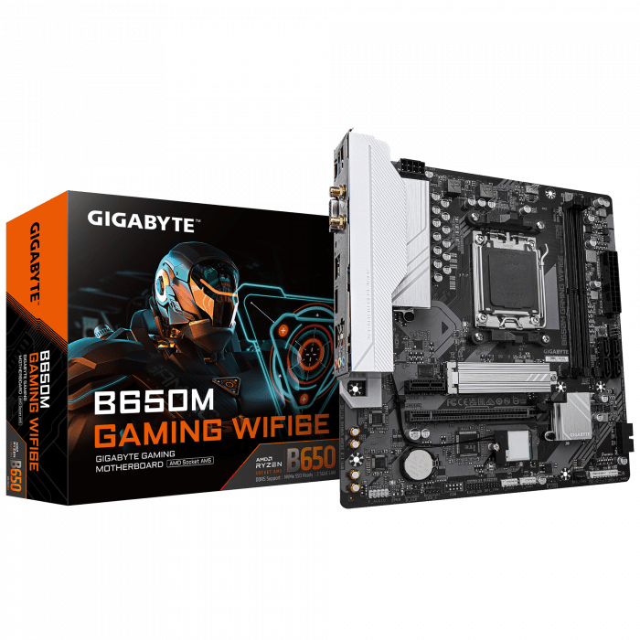 Сист.плата Gigabyte B650M GAMING WIFI6E 1.2, B650, AM5, 2xDDR5, PCI-E x16, PCI-Ex1, M2, SATA, D-Sub, HDMI, WIFI6E, BOX