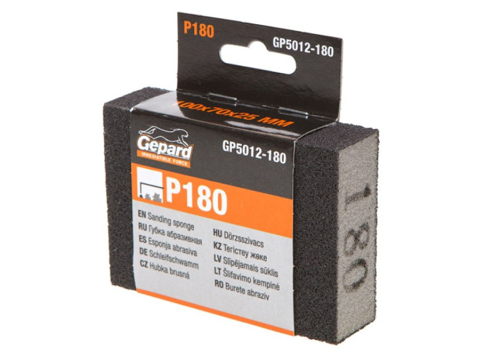 Губка абразивная 100х70х25мм Р40 GEPARD (GP5012-40)