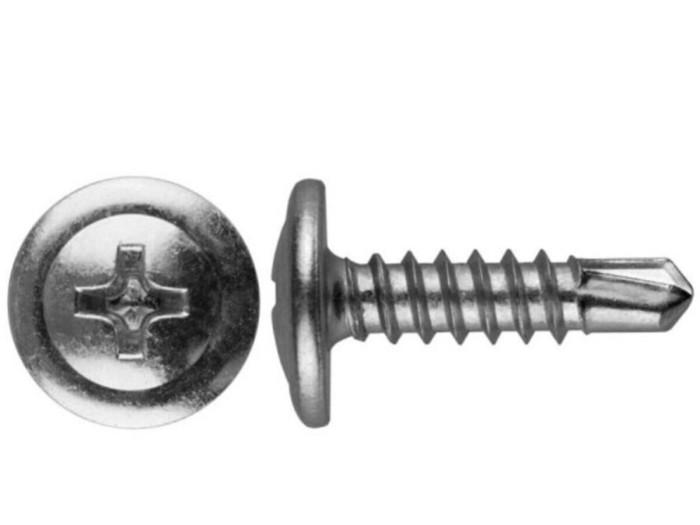 Саморез 4.2х75 мм с прессшайбой, цинк, со сверлом (200 шт в карт. уп.) STARFIX