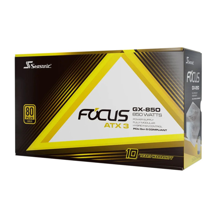 Power supply ATX Seasonic Focus GX-850-White, SRP-FGX851-A5A32SF, 80 Plus Gold, Modular,ATX3.0, 850W