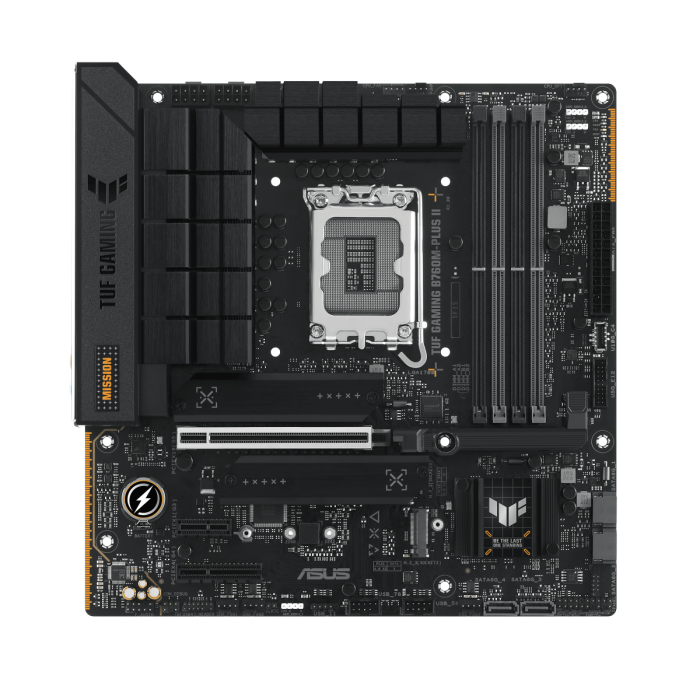 Материнская плата ASUS TUF GAMING B760M-PLUS II, LGA1700 4xDDR5 4xSATA3 3xM.2 RAID HDMI DP mATX
