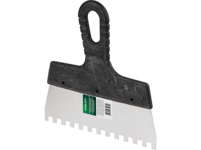 Шпатель фасад. зубчат. нерж.  300мм зуб 10х10 ВОЛАТ