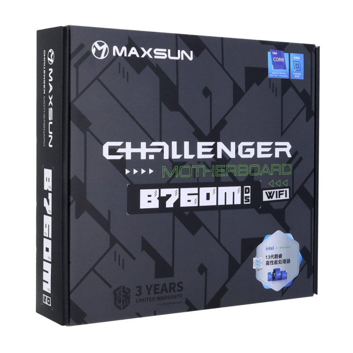 MB Socket1700, MATX, iB760 (VGA+HDMI), MaxSun Challenger B760M D5 WIFI, 2DDR5, PCIx16, PCIx1