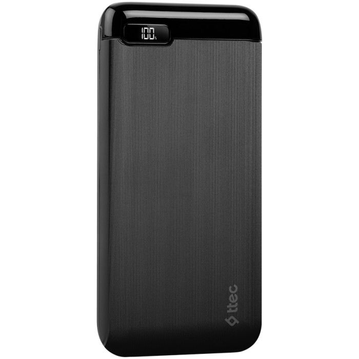 ttec PowerSlim LCD 10000 mAh Powerbank, Black (2BB183S)