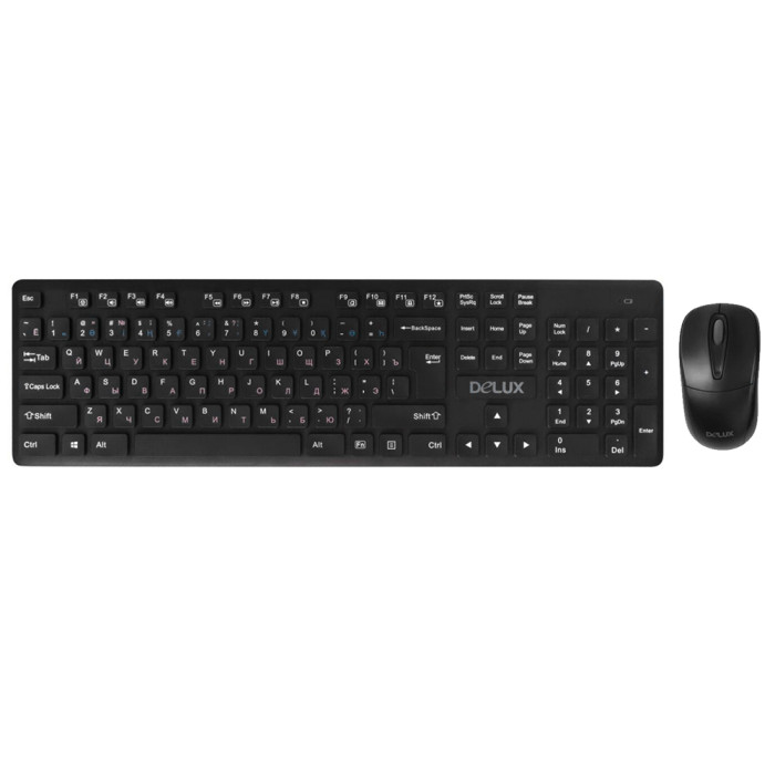 KeyBoard + mouse, USB, wireless Delux DLD-1505OGB,1AAA/2AAA Black