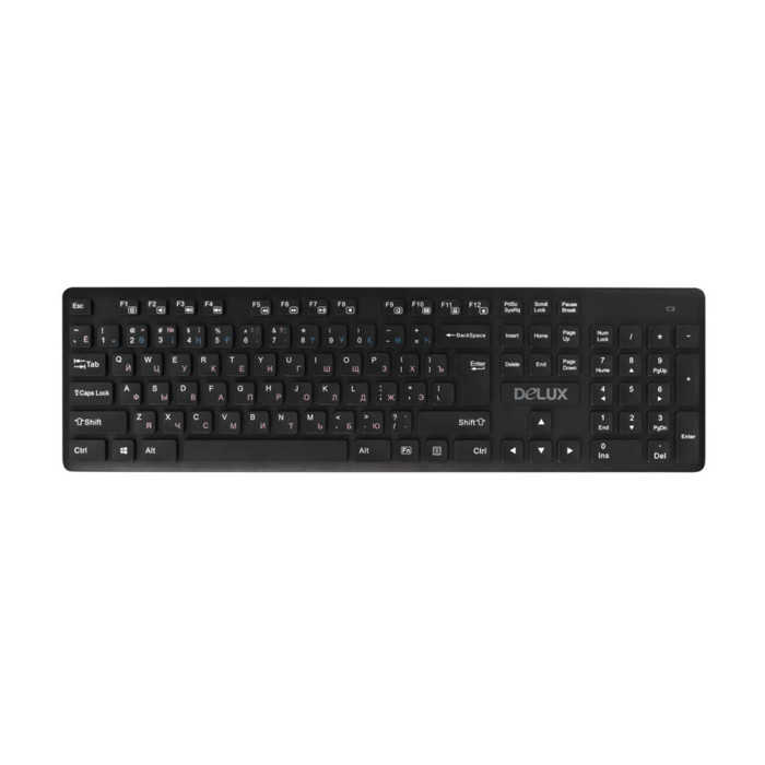KeyBoard + mouse, USB, wireless Delux DLD-1505OGB,1AAA/2AAA Black