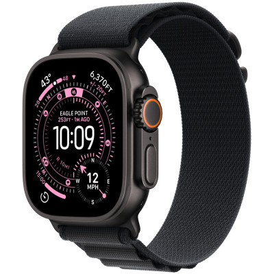Apple Watch Ultra 3 GPS + Cellular 49mm Black Titanium Case with Black Alpine Loop - Medium,Model A3281