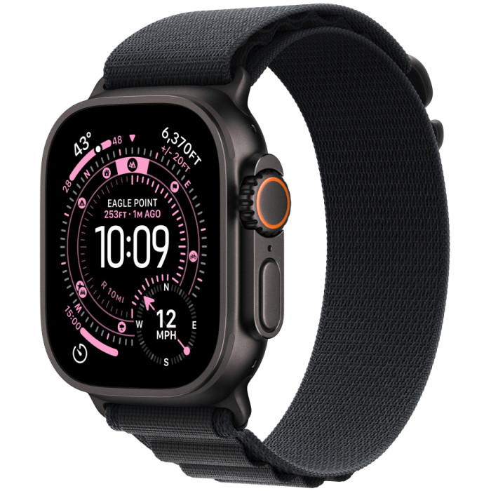 Apple Watch Ultra 3 GPS + Cellular 49mm Black Titanium Case with Black Alpine Loop - Medium,Model A3281