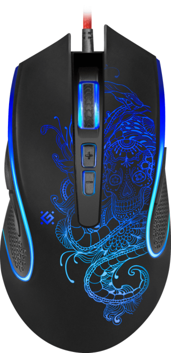 Мышь проводная игровая оптическая Defender Venom GM-640L (черный),USB, 8 кнопок, 800-3200 dpi, НОВИН