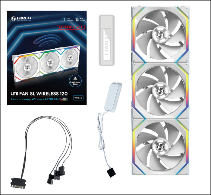 Вентилятор для корпуса Lian Li UNI FAN SL WIRELESS 120 3x120mm wit controller White G99.12RSL1W3W.00
