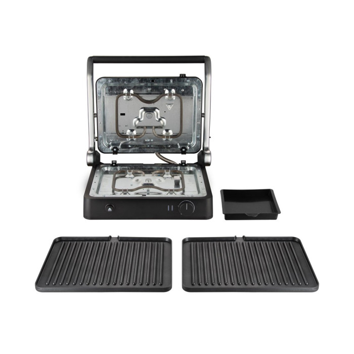 Гриль, Redmond, SteakMaster RGM-M822, Мощность 1950 Вт, Съемные панели, Диапазон температур нагрева 0-230°С, Черный/сталь