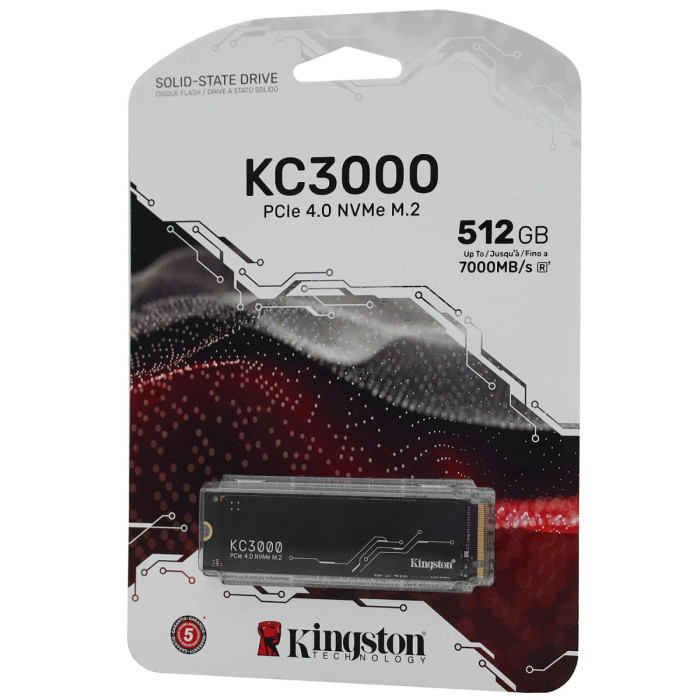 SSD M.2 PCIe  512 GB Kingston KC3000S, SKC3000S/512G, PCIe 4.0 NVMe