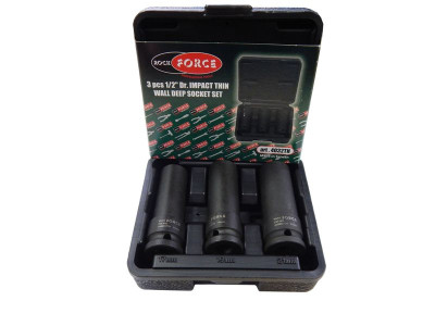 1/2" Набор головок ударных тонкостенных 3 предмета, 1/2" (17,19,21мм, 6-гран.)в кейсе 5294        RF-4032TH