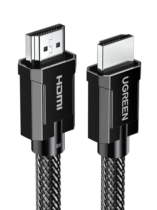Кабель Ugreen HD135 8K HDMI M/M Round Cable with Braided, 1m, Gray, 70319