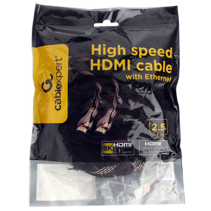 Cable SVGA, HDMI to HDMI,  2.5m, Cablexpert CCP-HDMI8K-2.5M, black