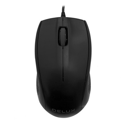 Mouse Delux DLM-375OUB, Optical, 800 dpi, Optical, USB, cable 1.6, black
