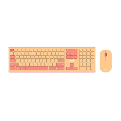KeyBoard + mouse, USB, Acer OCC205, Wireless, rus/lat, Pink/Beige
