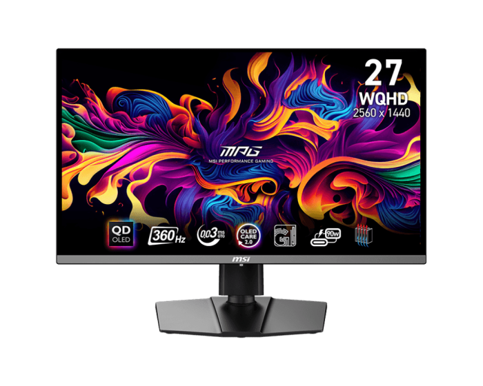 Монитор 26.5" MSI MPG 271QRX QD-OLED 2560x1440 360Hz 0.03ms 250cd/m 1.5млн:1 2xHDMI 1xDP USB-С