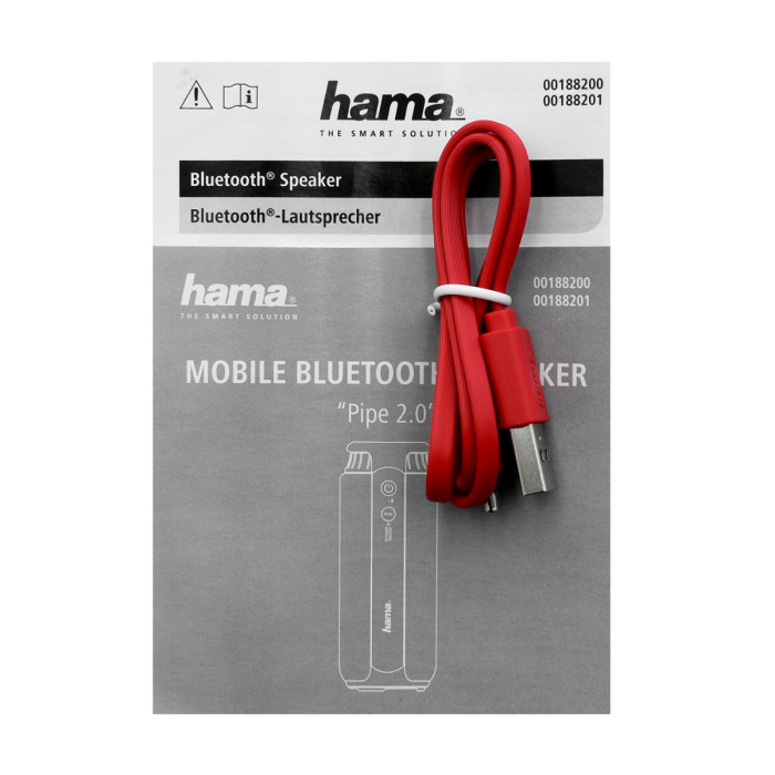 Bluetooth SPK active Hama Pipe 2.0, 00188200, 24W, 2000mAh, BT 5.0/AUX,  black