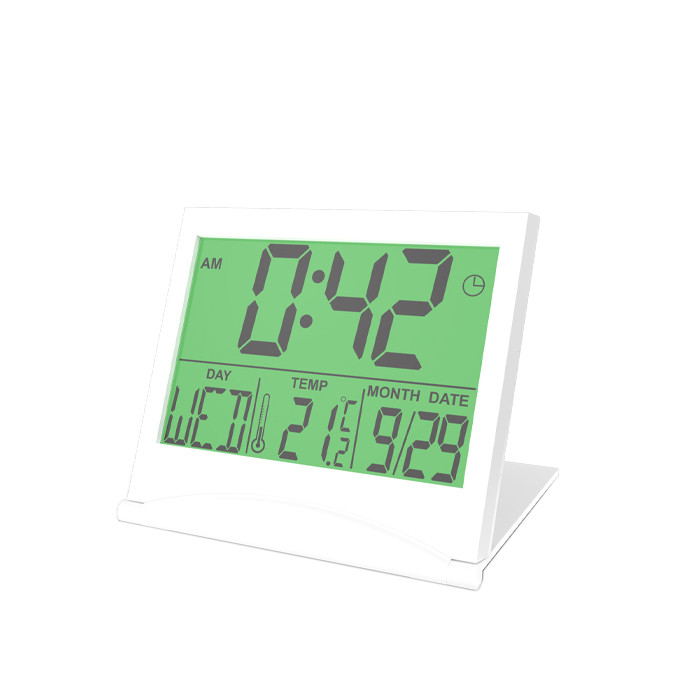 Alarm Clock Ritmix CAT-042, thermometer, CR2025, white