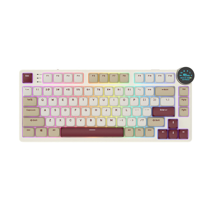 Клавиатура USB RK N80 Red switch BT cable Rosy Clouds