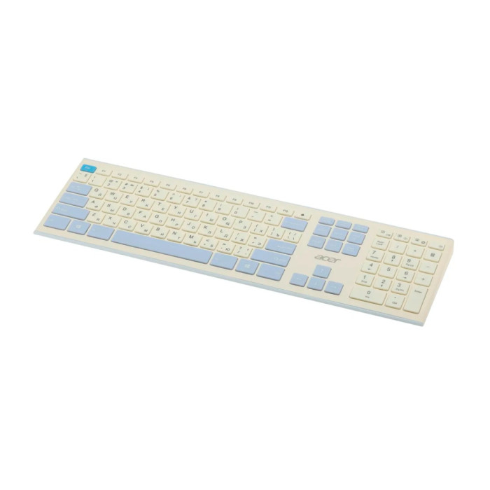 KeyBoard + mouse, USB, Acer OCC205, Wireless, rus/lat, White/Blue