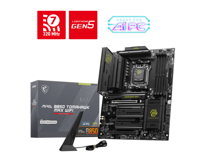 Материнская плата MSI MAG B850 TOMAHAWK MAX WIFI AM5 4xDDR5 4xSATA3 RAID 4xM.2 HDMI 3xType-C ATX