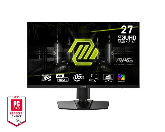 Монитор 27" MSI MAG 274UPF E2 Rapid IPS 3840x2160 160Hz 0.5ms 400cd/m 100млн:1 1xDP 2xHDMI 1xUSB-C