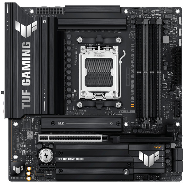 ASUS Main Board Desktop AMD Socket AM5 AMD B850 Chipset 4 x DIMM slots, max. 256GB, DDR5 1 x DisplayPort1 x HDMI port 1 x Wi-Fi module 3 x M.2 slots 4 x SATA micro-ATX Form Factor