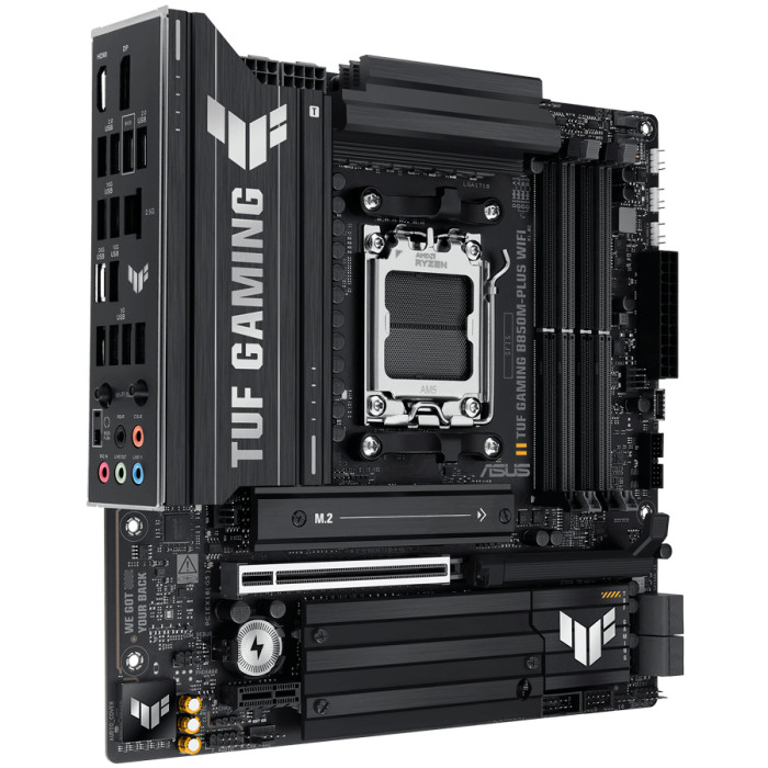 ASUS Main Board Desktop AMD Socket AM5 AMD B850 Chipset 4 x DIMM slots, max. 256GB, DDR5 1 x DisplayPort1 x HDMI port 1 x Wi-Fi module 3 x M.2 slots 4 x SATA micro-ATX Form Factor