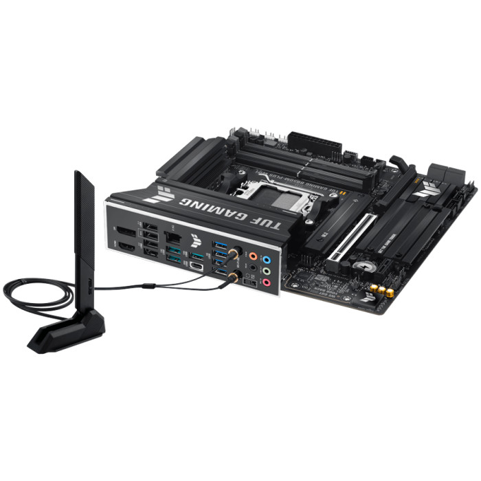 ASUS Main Board Desktop AMD Socket AM5 AMD B850 Chipset 4 x DIMM slots, max. 256GB, DDR5 1 x DisplayPort1 x HDMI port 1 x Wi-Fi module 3 x M.2 slots 4 x SATA micro-ATX Form Factor
