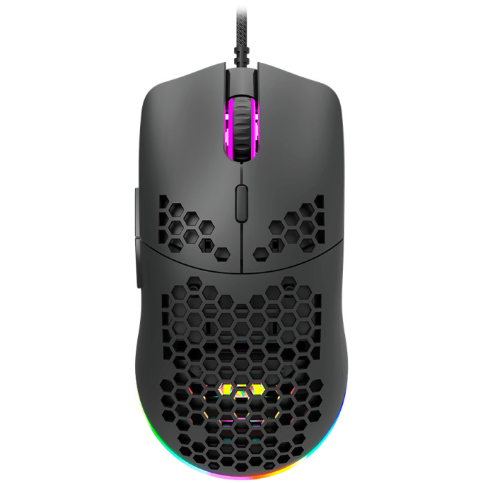 CANYON Puncher GM-11, Gaming Mouse with 7 programmable buttons, Pixart 3519 optical sensor, 4 levels of DPI and up to 4200, 5 million times key life, 1.65m Ultraweave cable, UPE feet and colorful RGB lights, Black, size:128.5x67x37.5mm, 105g