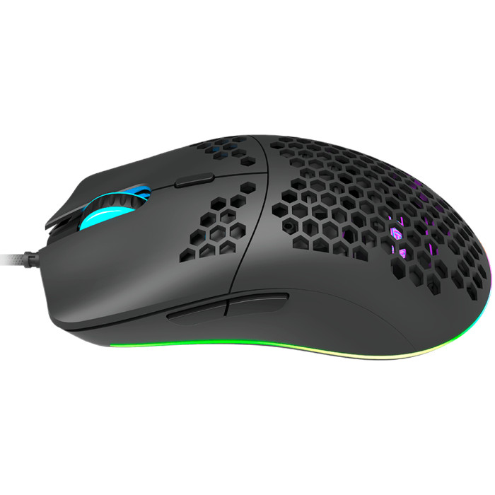 CANYON Puncher GM-11, Gaming Mouse with 7 programmable buttons, Pixart 3519 optical sensor, 4 levels of DPI and up to 4200, 5 million times key life, 1.65m Ultraweave cable, UPE feet and colorful RGB lights, Black, size:128.5x67x37.5mm, 105g