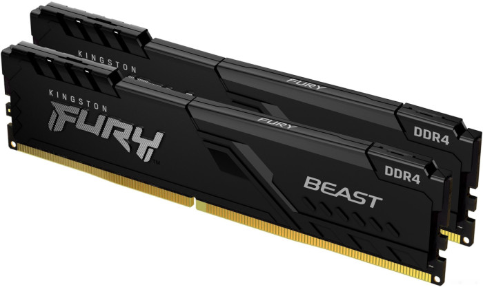 Оперативная память 64GB Kit (2x32Gb) DDR4 3200MHz Kingston FURY Beast Black CL16 KF432C16BBK2/64