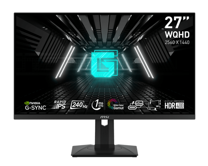 Монитор 27" MSI G274QPX Rapid IPS 2560x1440 240Hz 1ms 400cd/m 100млн:1 1xDP 2xHDMI 1xUSB-C