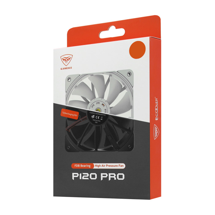 Fan for case, 12cm, PCCooler P120 PRO WH, 600-1850rpm, 71.86CFM, 4pin