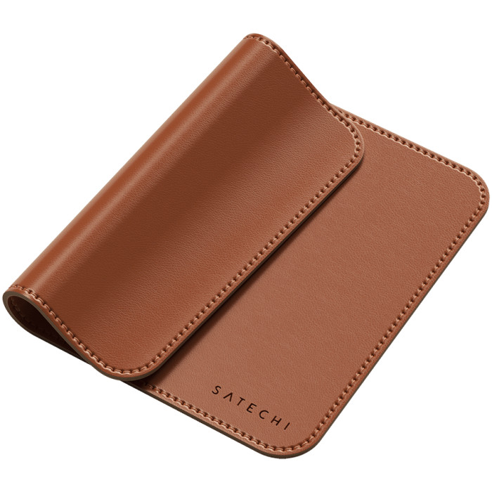 SATECHI Vegan-Leather Premium Mouse Pad (Brown)