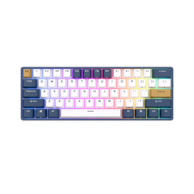 Клавиатура USB, RK61 Plus White-Klein Blue, Brown switch,BT