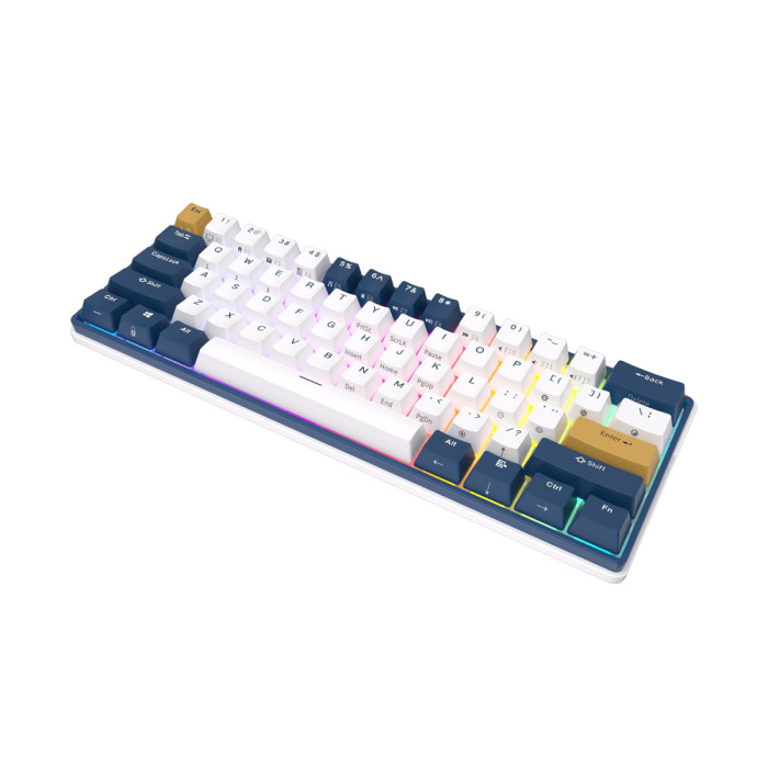 Клавиатура USB, RK61 Plus White-Klein Blue, Brown switch,BT