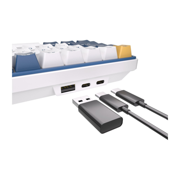 Клавиатура USB, RK61 Plus White-Klein Blue, Brown switch,BT