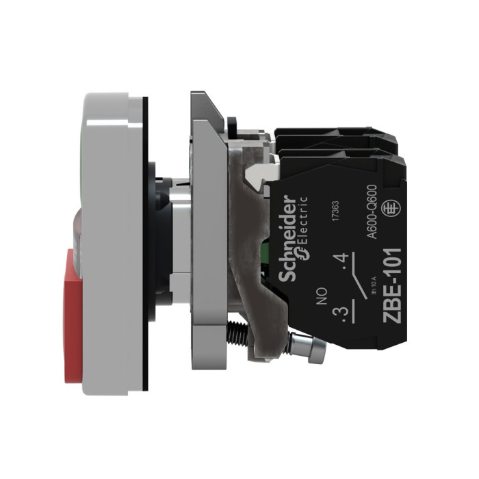 Кнопка двойная SE XB4BW73731B5 с маркировкой 22мм + LED