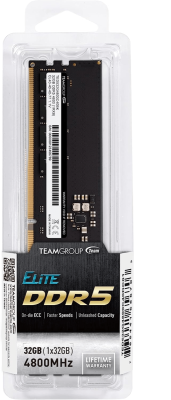 Оперативная память 32GB 4800MHz DDR5 Team Group ELITE PC5-38400 CL-40 TED532G4800C4001