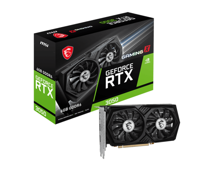 Видеокарта MSI GeForce RTX 3050 GAMING X 6G, 6G GDDR6 96-bit 2xHDMI DP